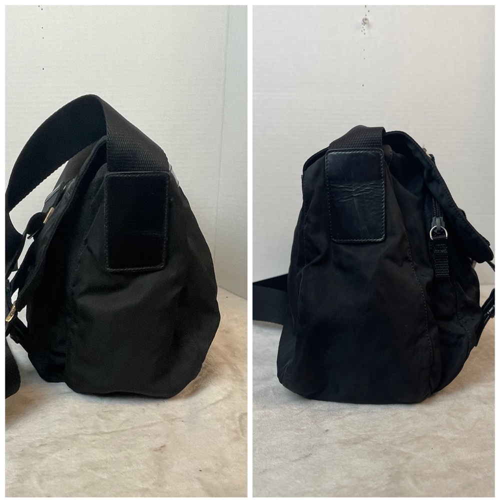 PRADA Vela Sport Tessuto Nylon Leather Shoulder Cross Body Bag Black - Picture 7 of 13